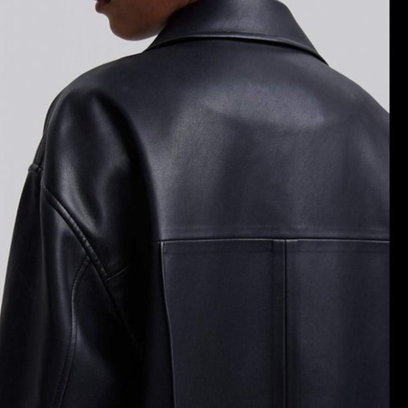 DEPT. ANONYM NWT faux leather jacket with pinched pleats M MSRP $300 - Picture 4 of 4